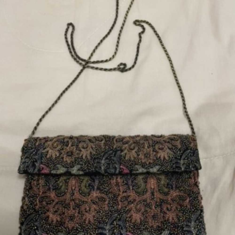 Vintage Zoe Adams Beaded Black 1980's Evening Bag - image 1