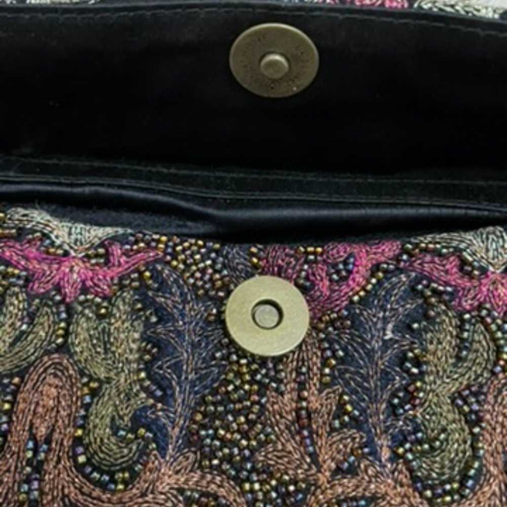 Vintage Zoe Adams Beaded Black 1980's Evening Bag - image 5