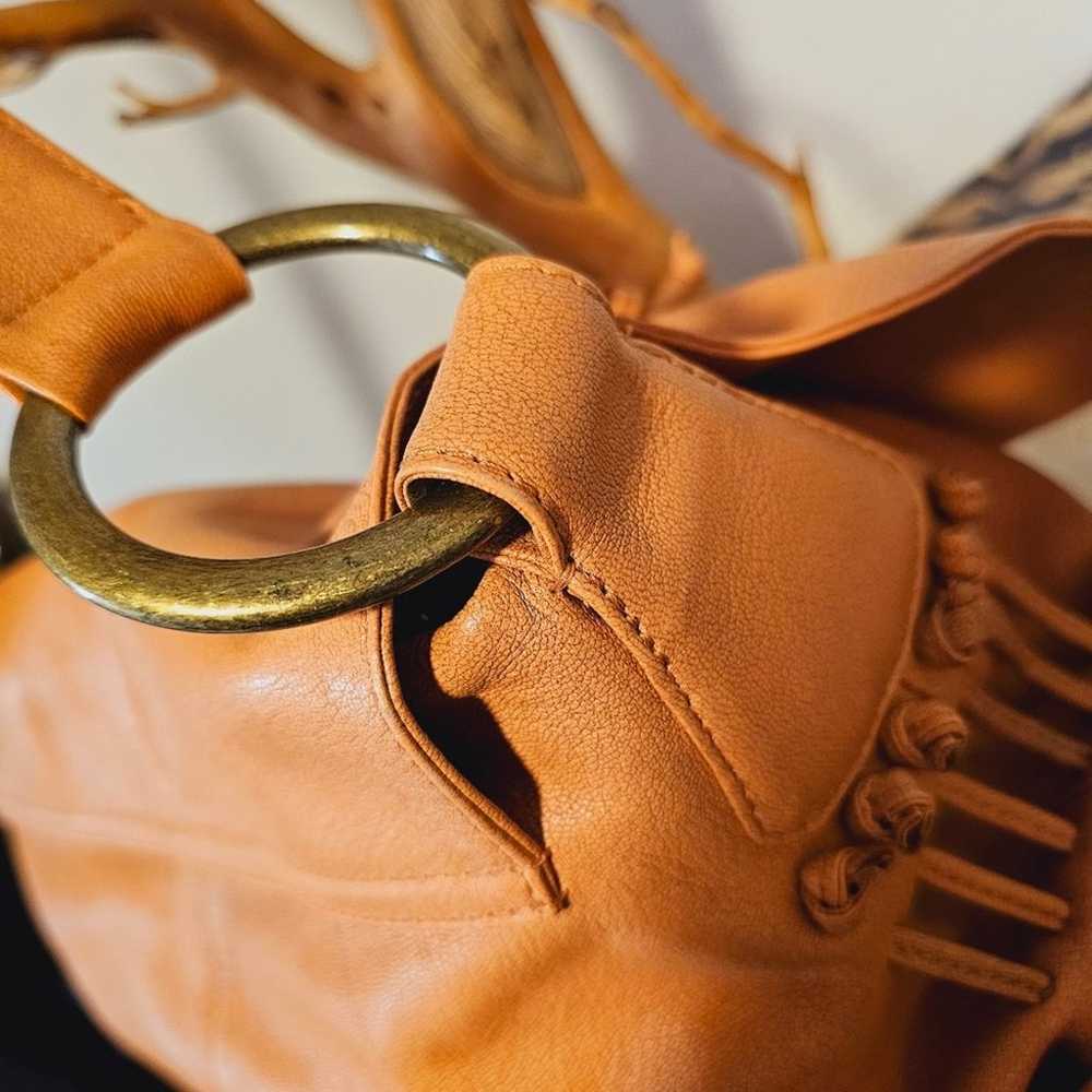 CHI by Carlos Falchi Salmon Peach Leather Handbag… - image 2