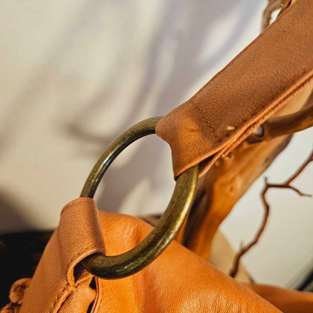 CHI by Carlos Falchi Salmon Peach Leather Handbag… - image 7