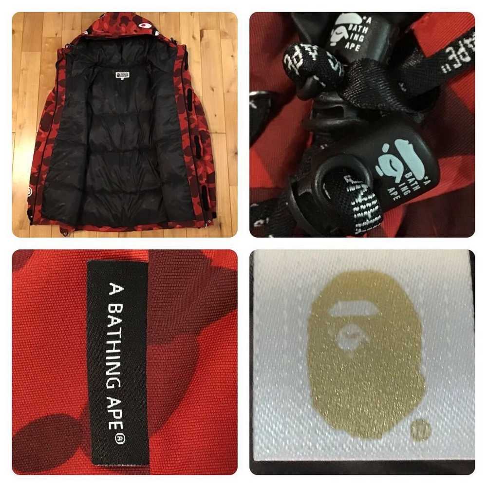 Bape BAPE Shark hoodie snowboard down jacket Red … - image 10