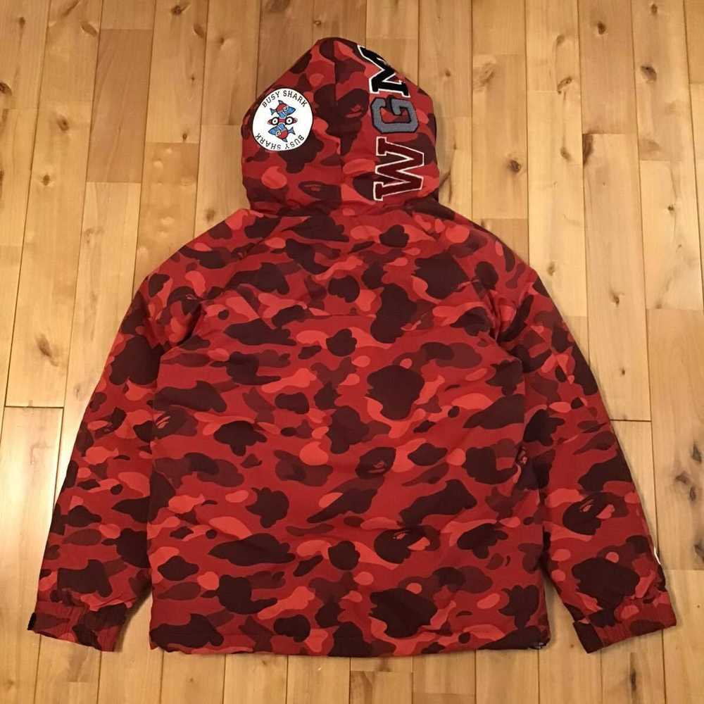 Bape BAPE Shark hoodie snowboard down jacket Red … - image 3