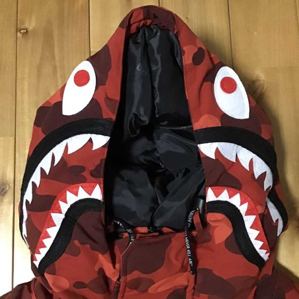 Bape BAPE Shark hoodie snowboard down jacket Red … - image 4