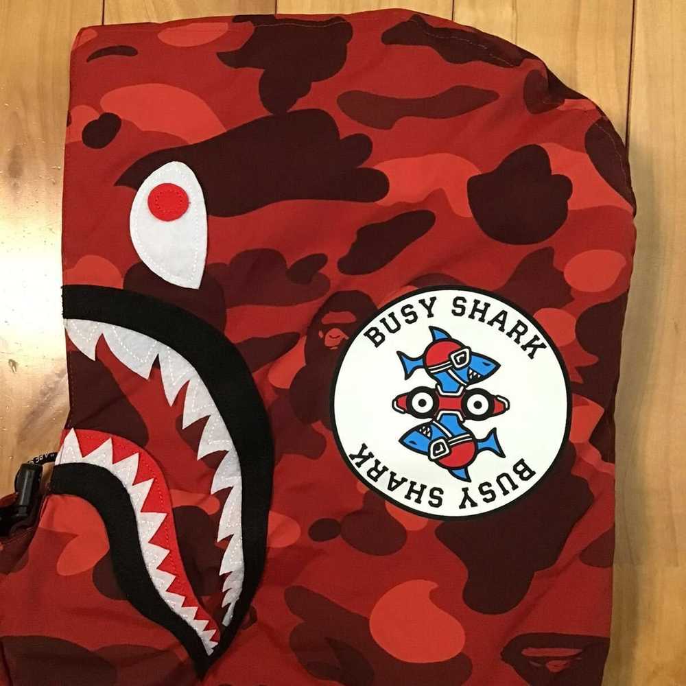 Bape BAPE Shark hoodie snowboard down jacket Red … - image 6