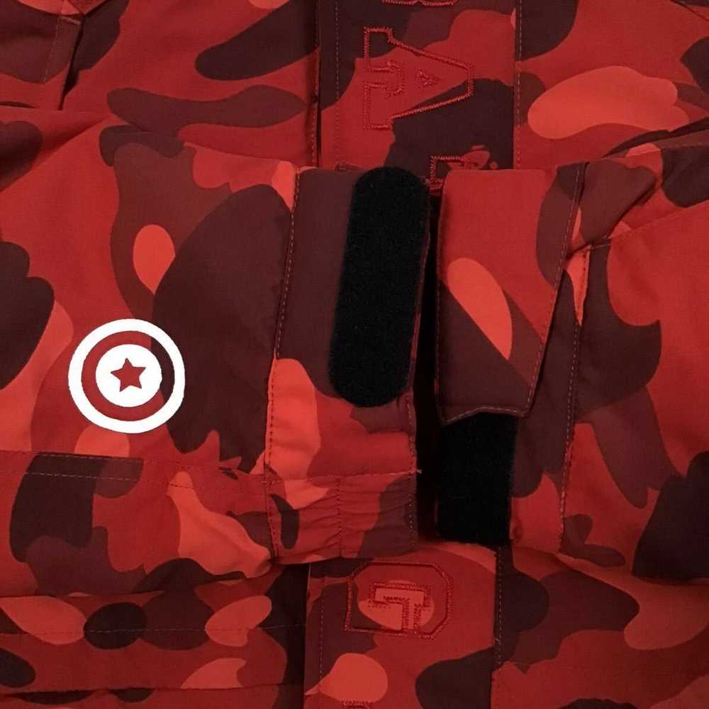 Bape BAPE Shark hoodie snowboard down jacket Red … - image 7