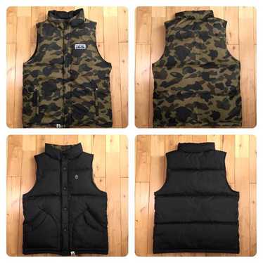 Bape 🔥Reversible🔥 Down vest 1st camo green BAPE… - image 1