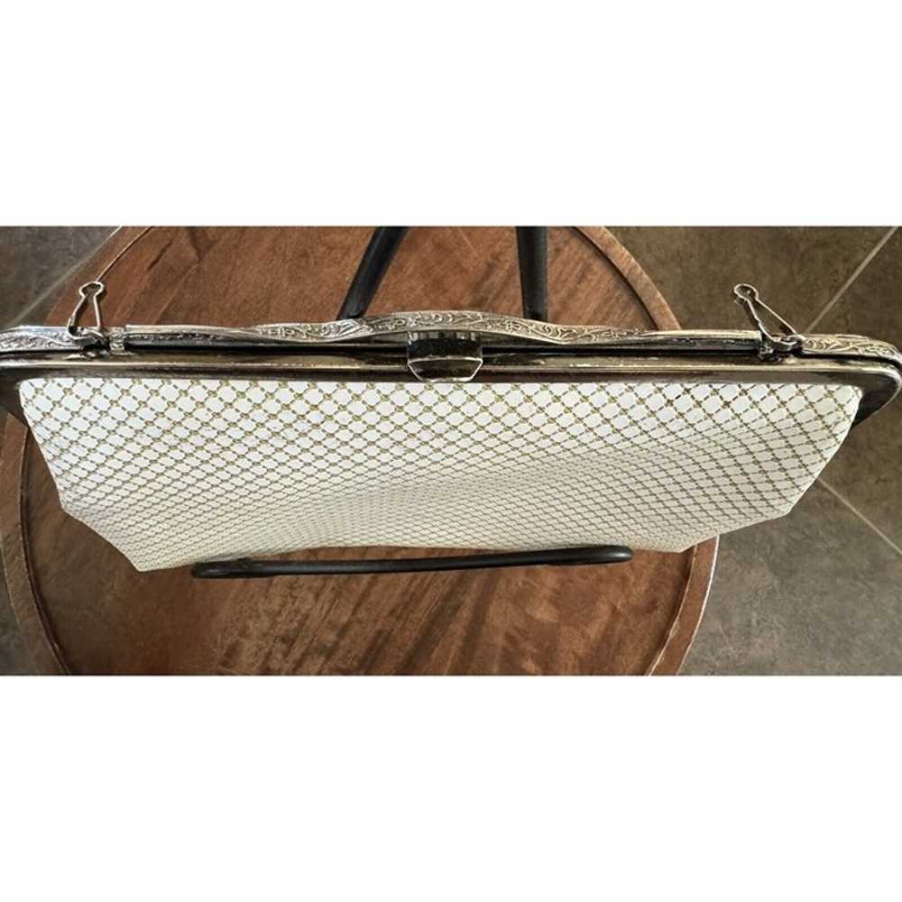 Vintage Cream Patent Leather Mesh Clutch - image 11