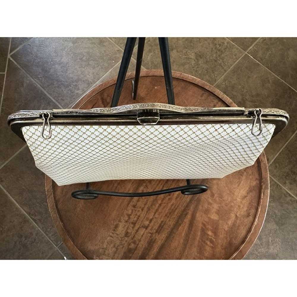 Vintage Cream Patent Leather Mesh Clutch - image 5