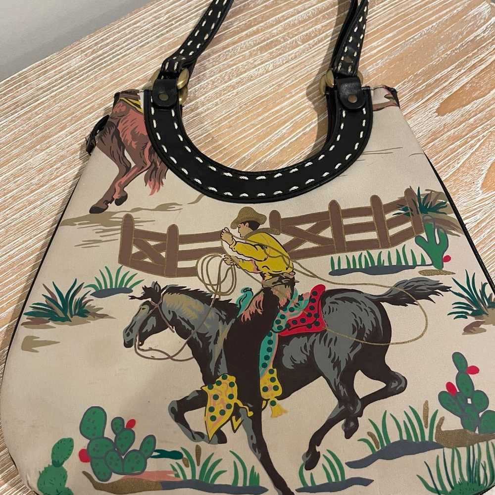 Unbranded Vintage Purse with Cowboy Motif - image 2