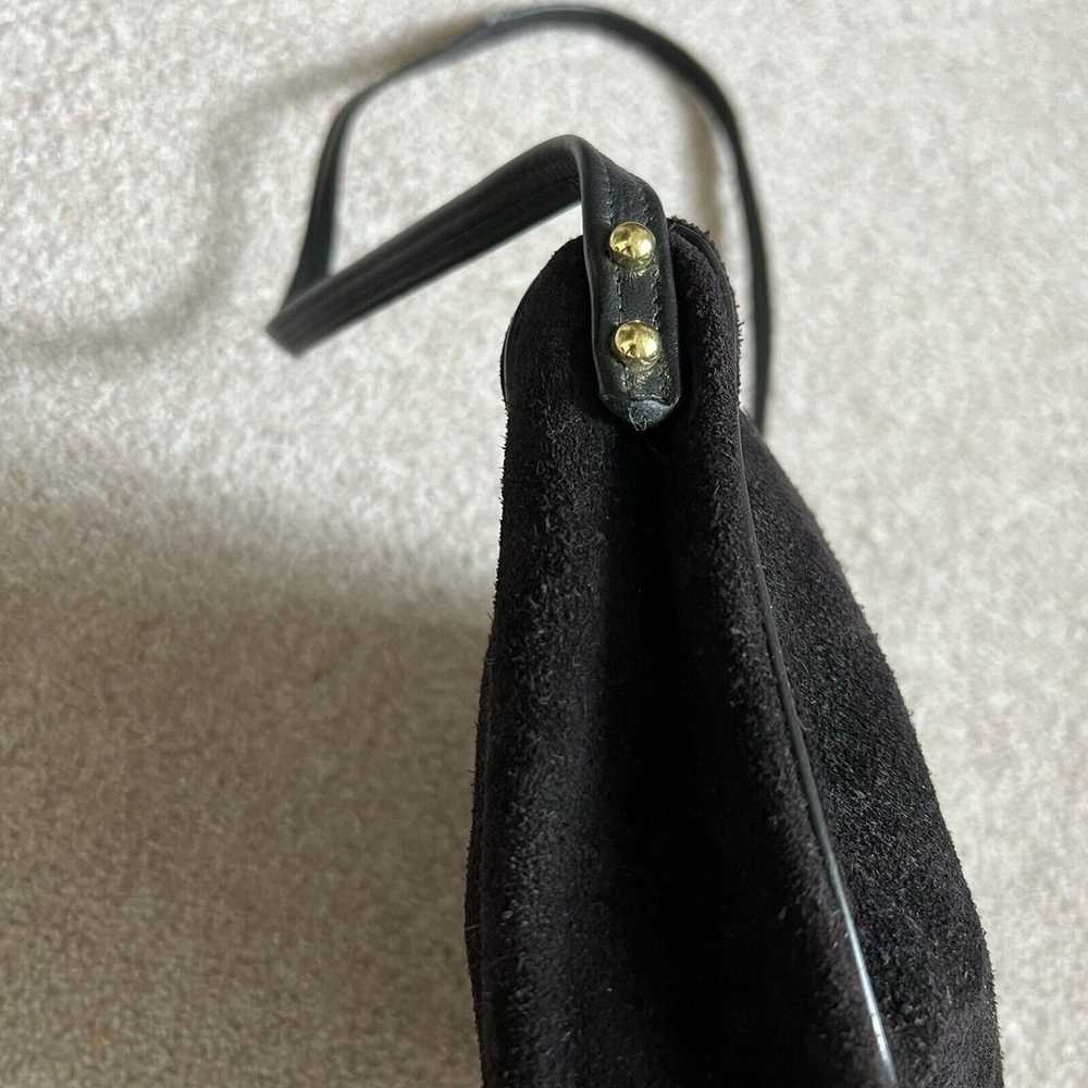 Vintage Pappagallo Black Suede Leather Crossbody … - image 3