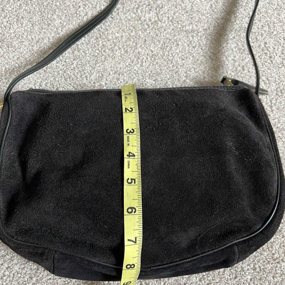 Vintage Pappagallo Black Suede Leather Crossbody … - image 8