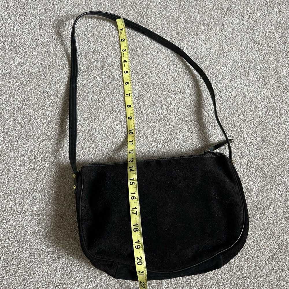 Vintage Pappagallo Black Suede Leather Crossbody … - image 9