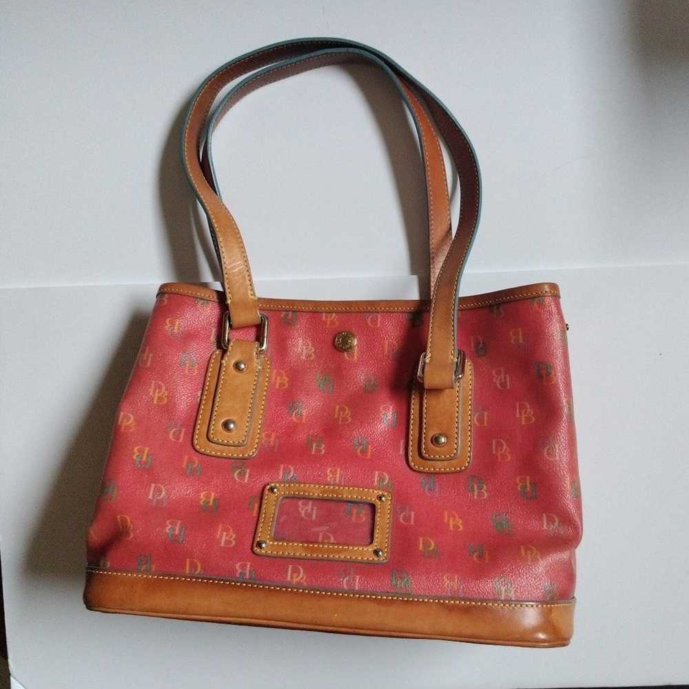 dooney and Bourke pink coated canvas tote - image 1