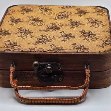 1950s-60s Vintage Antique popular Wooden Owl Mommy & Baby Box Purses Luggage