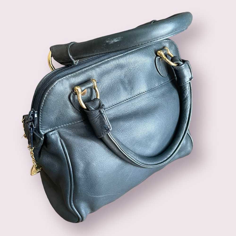 Dark Slate Blue Brio! Leather Purse Adjustable Le… - image 5