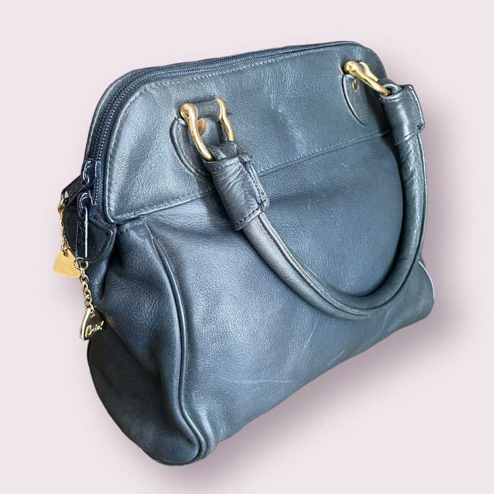 Dark Slate Blue Brio! Leather Purse Adjustable Le… - image 6