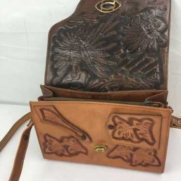 vtg Cuauhtemoc hand tooled handbag