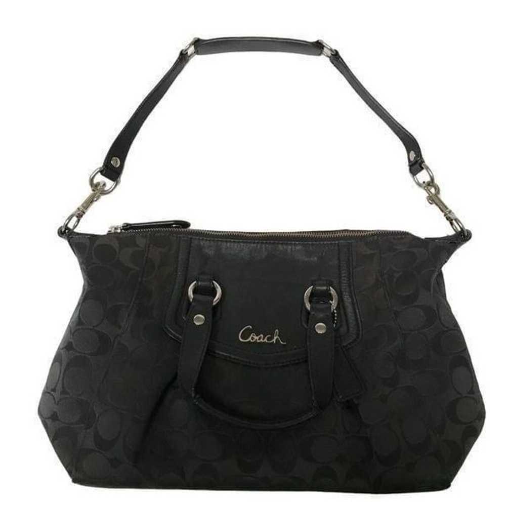 Vintage Coach Ashley black satchel monogram conve… - image 1