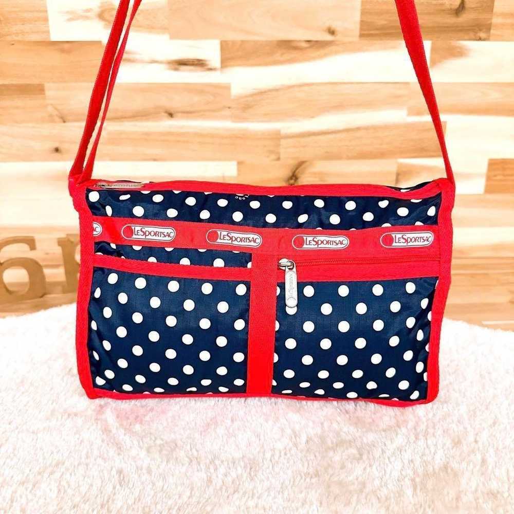 【LeSportsac】Polka Dot Pattern Shoulder Bag Navy ×… - image 2