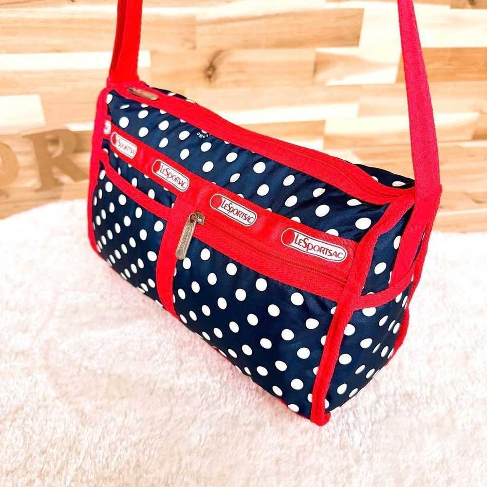 【LeSportsac】Polka Dot Pattern Shoulder Bag Navy ×… - image 3