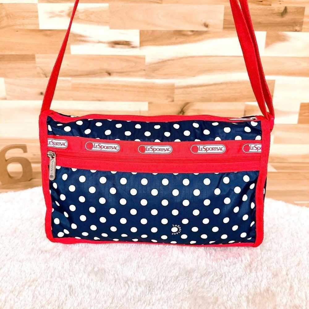 【LeSportsac】Polka Dot Pattern Shoulder Bag Navy ×… - image 5