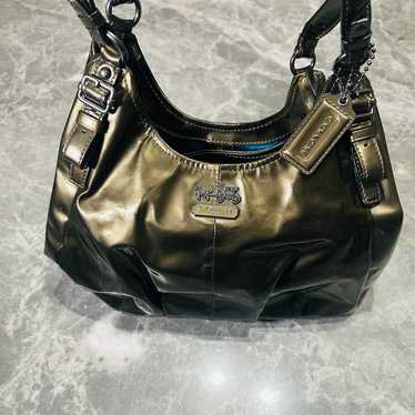 Coach Emerald Patent Leather Vintage Silk Lining … - image 1