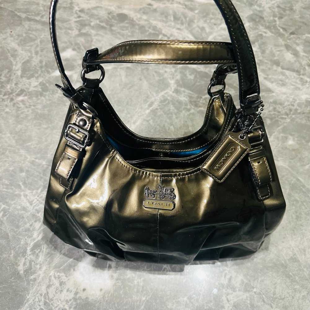 Coach Emerald Patent Leather Vintage Silk Lining … - image 4