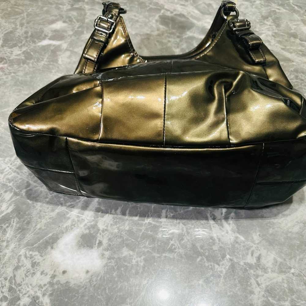 Coach Emerald Patent Leather Vintage Silk Lining … - image 9