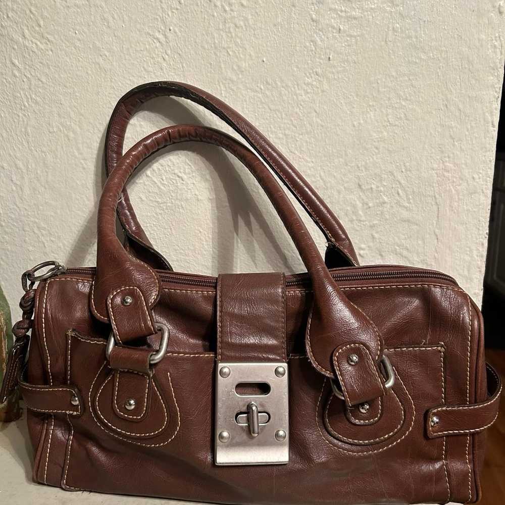 Prada brown leather vintage satchel - image 1