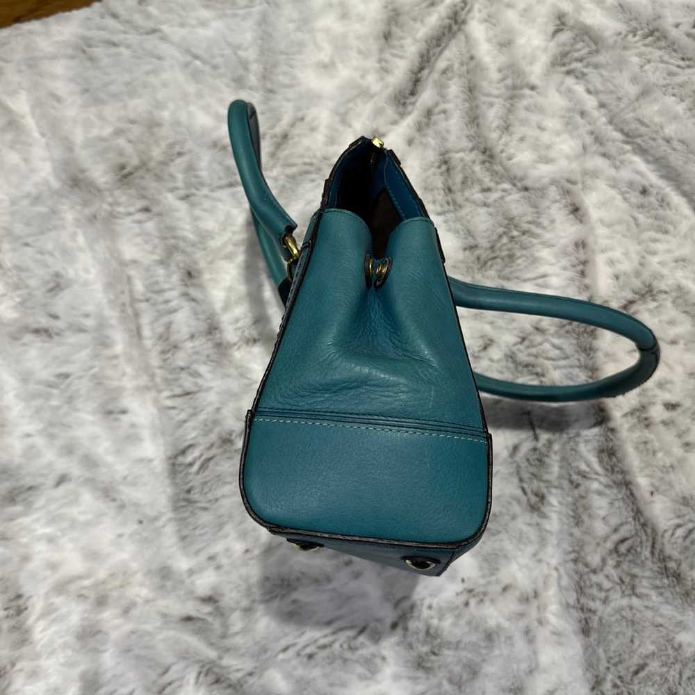 Coach shiny Hamptons blue leather bag - image 4