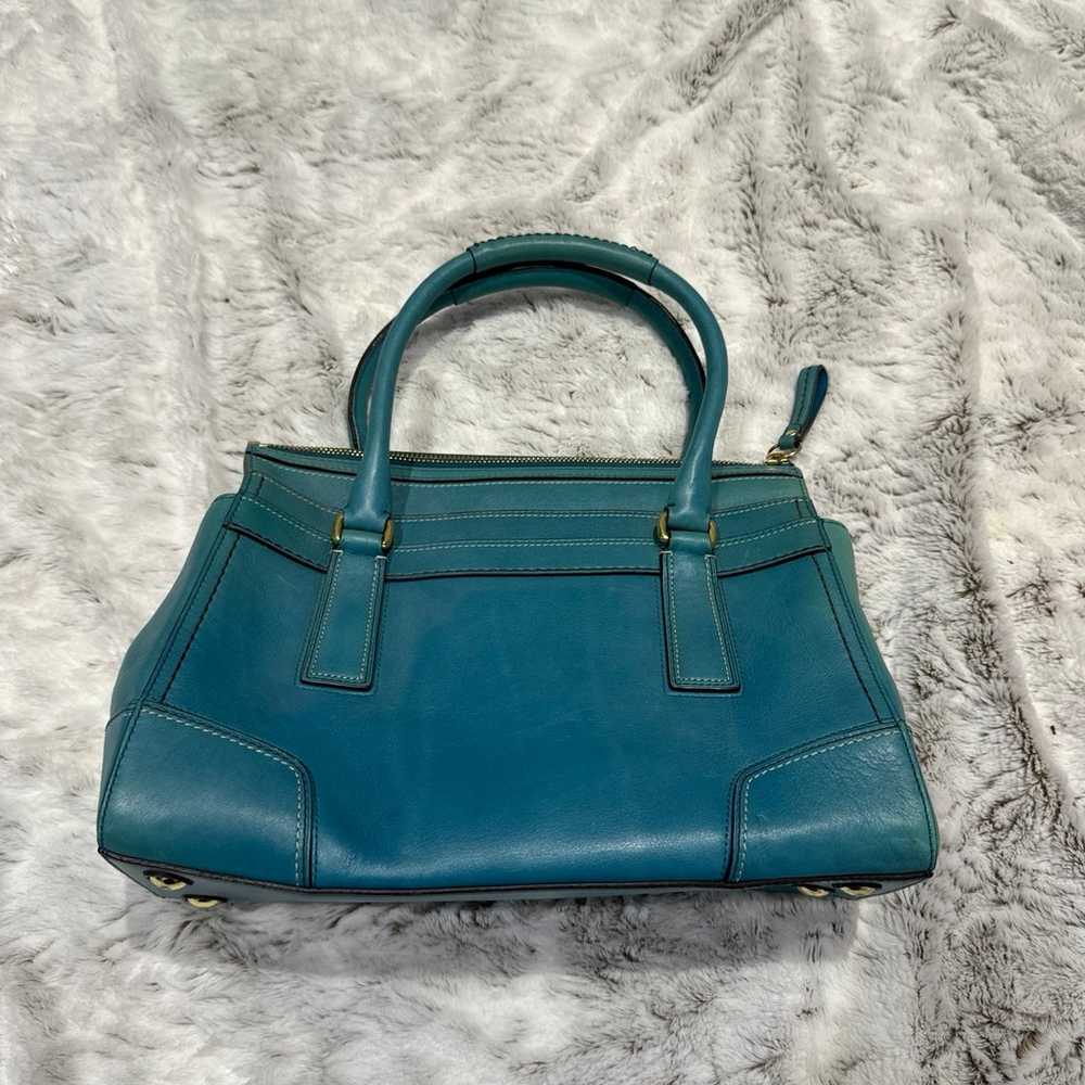 Coach shiny Hamptons blue leather bag - image 5