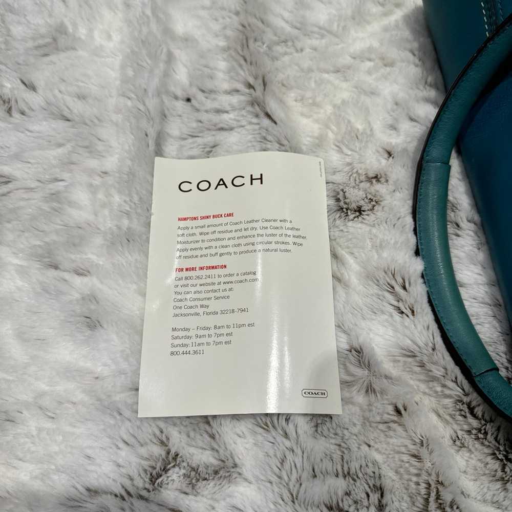 Coach shiny Hamptons blue leather bag - image 7