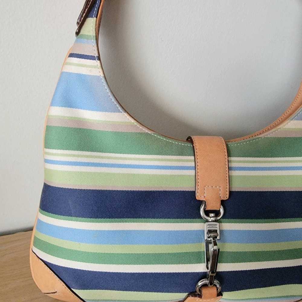 Coach striped hobo shoulder bag baguette retro y2… - image 3