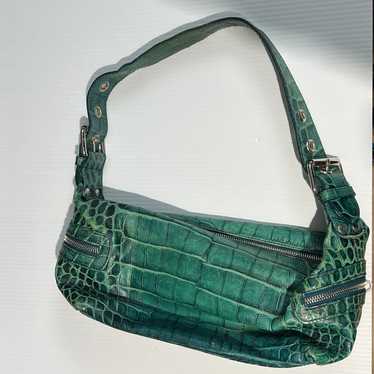 Francesco Biasia Swamp Croc Shoulder Bag Y2K Mad M