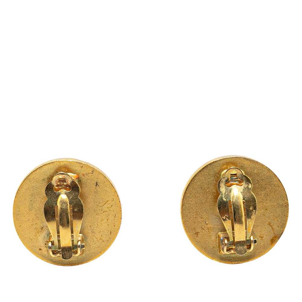 Gold Chanel Gold Plated CC Button Earrings - image 2