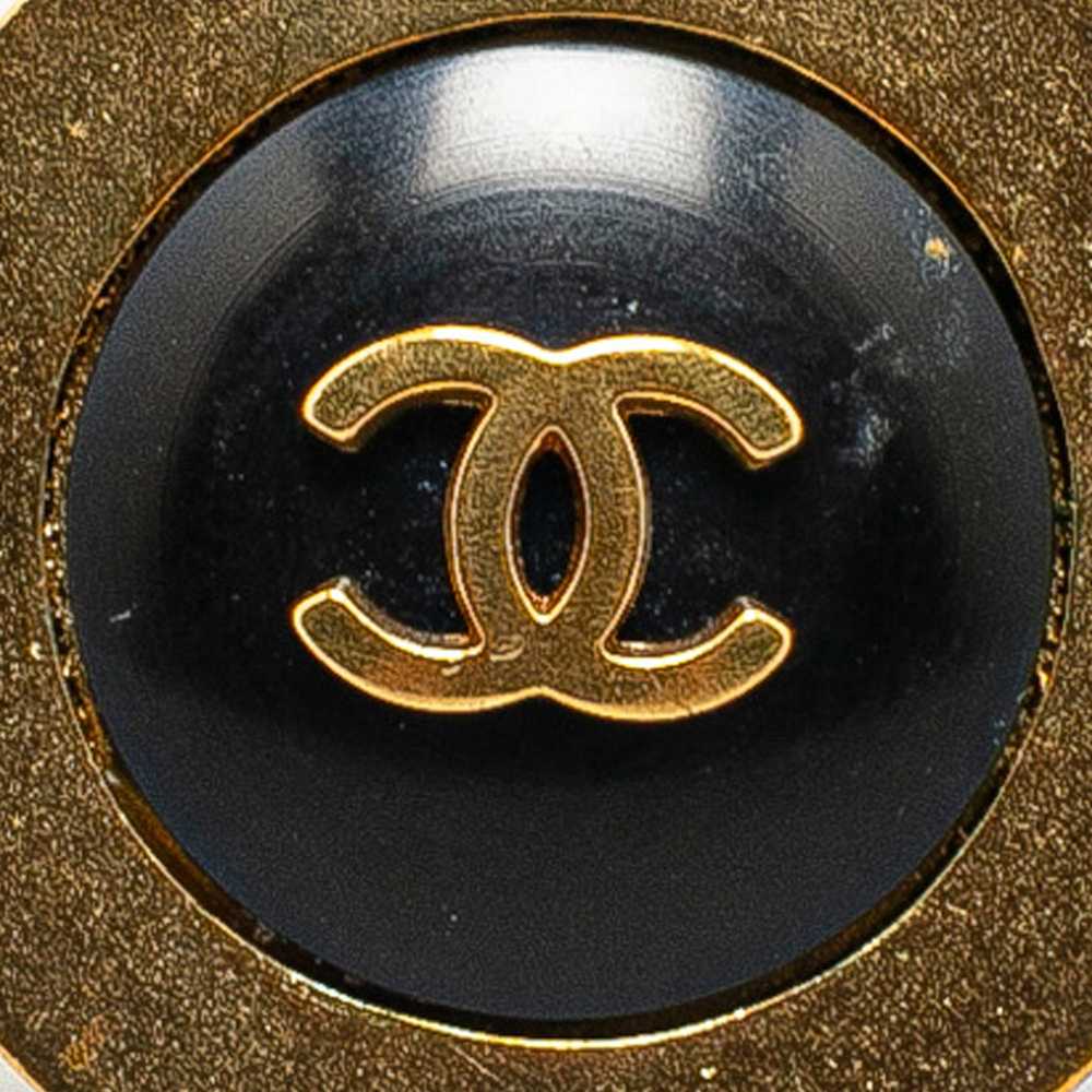 Gold Chanel Gold Plated CC Button Earrings - image 3