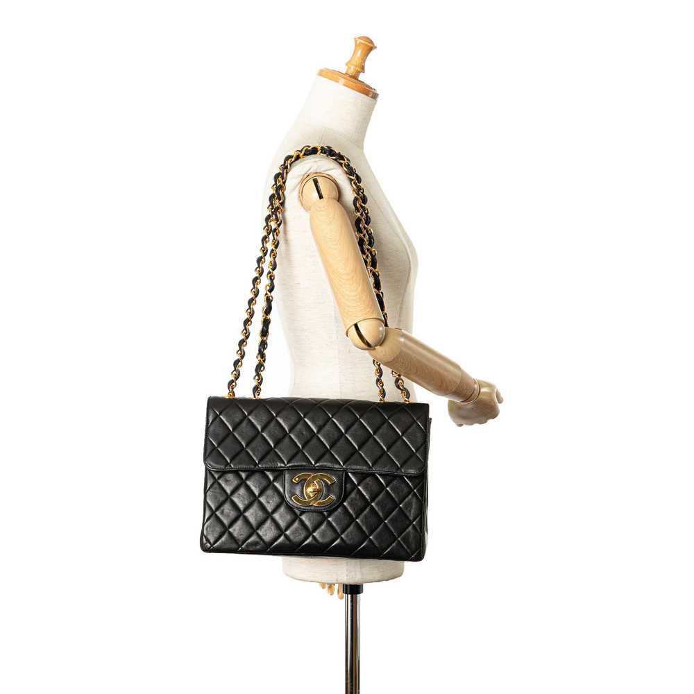 Black Chanel Jumbo XL Classic Lambskin Single Fla… - image 12