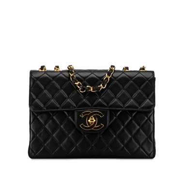 Black Chanel Jumbo XL Classic Lambskin Single Fla… - image 1