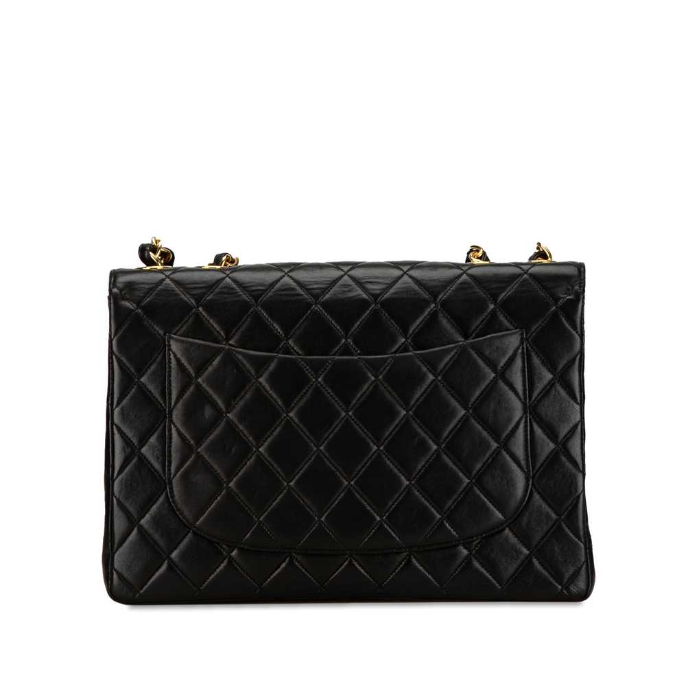 Black Chanel Jumbo XL Classic Lambskin Single Fla… - image 3