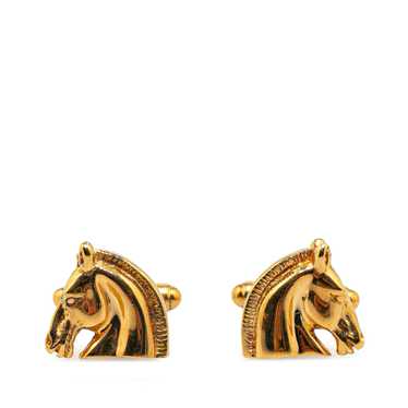 Gold Hermès Gold Plated Cheval Cufflinks