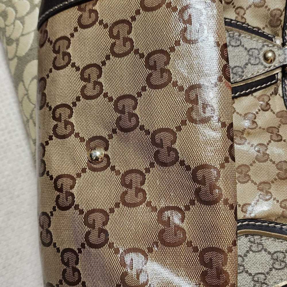 Gucci

Gucci Brown/Beige GG Crystal Canvas and Le… - image 3