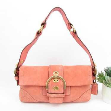 Rare Coach Authentic Salmon Color Soho Suede Satch