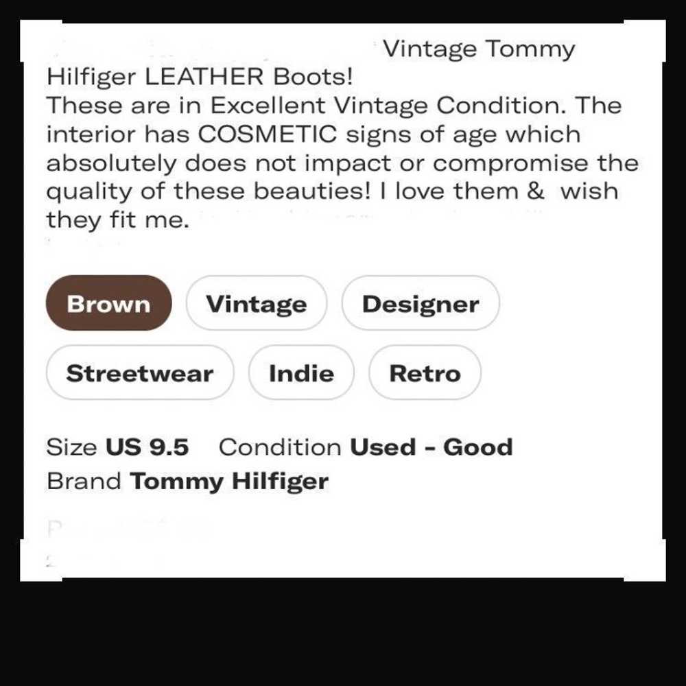 VINTAGE TOMMY HILFIGER LEATHER BOOTS - image 4