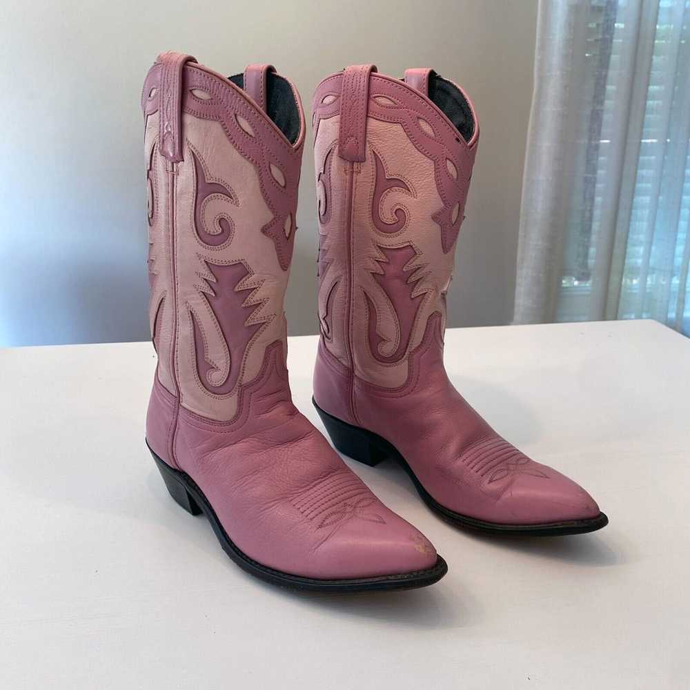 Vintage Abilene Cowgirl Cowboy Western Pink Leath… - image 1