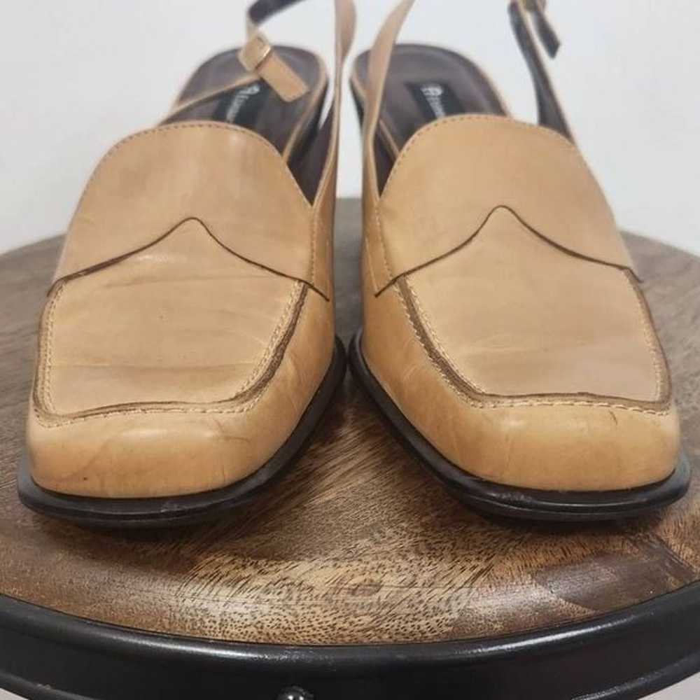 Etienne Aigner Tan Loafer Sling Back Heels Sz 10 … - image 2