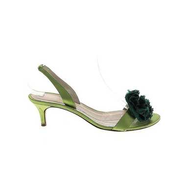 Kate Spade Floral Green Slingback Kitten Heels Tr… - image 1