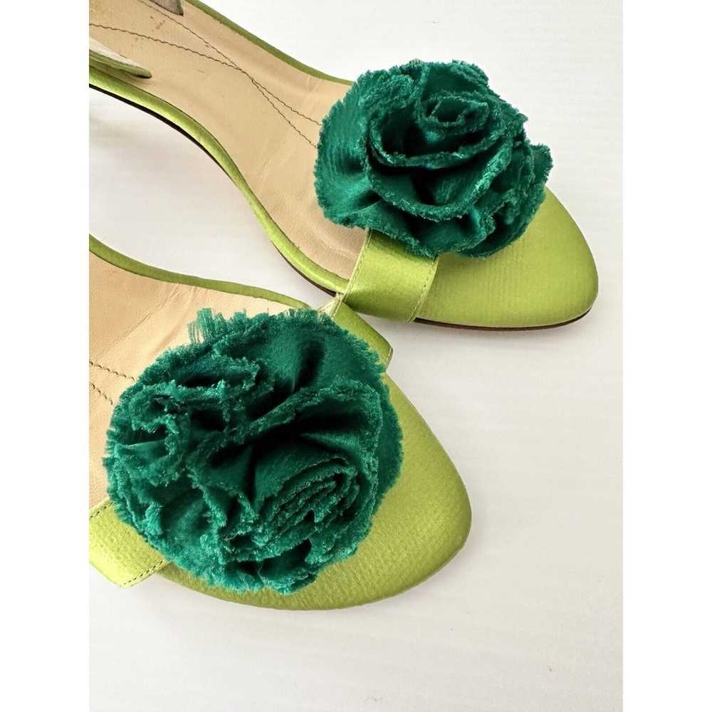 Kate Spade Floral Green Slingback Kitten Heels Tr… - image 6