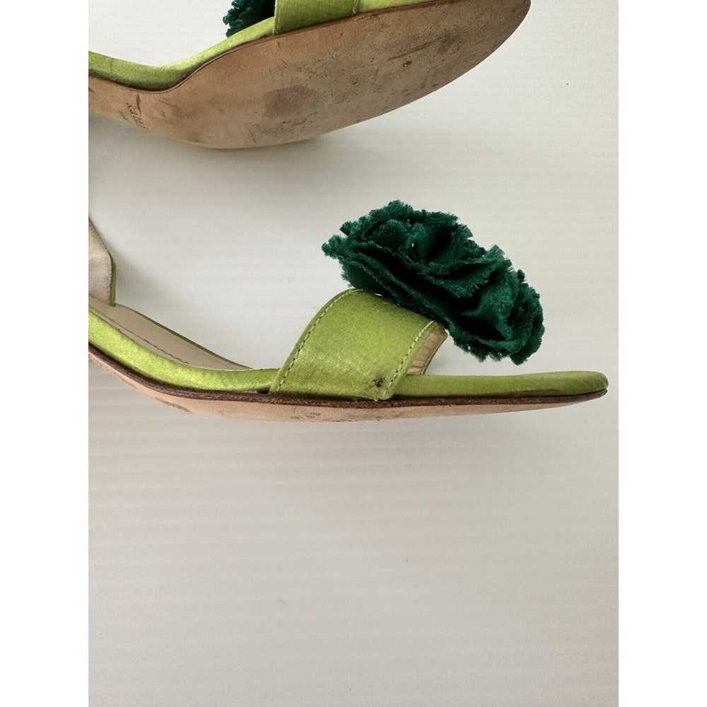 Kate Spade Floral Green Slingback Kitten Heels Tr… - image 9