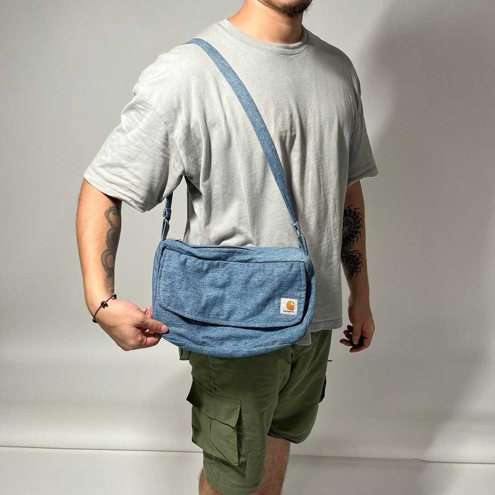 Carhartt Upcycled carhartt blue denim crossbody b… - image 1