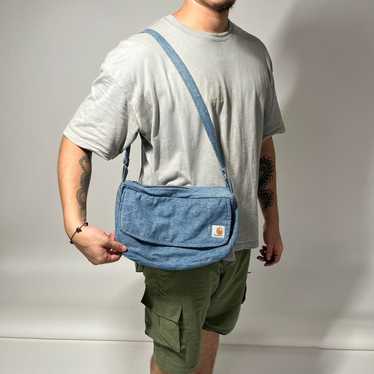 Carhartt Upcycled carhartt blue denim crossbody b… - image 1